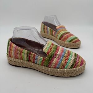Joie Cara Multicolor Raffia Platform Espadrille Size 8.5 M